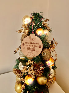 Personalised Wedding "First Christmas" Bauble