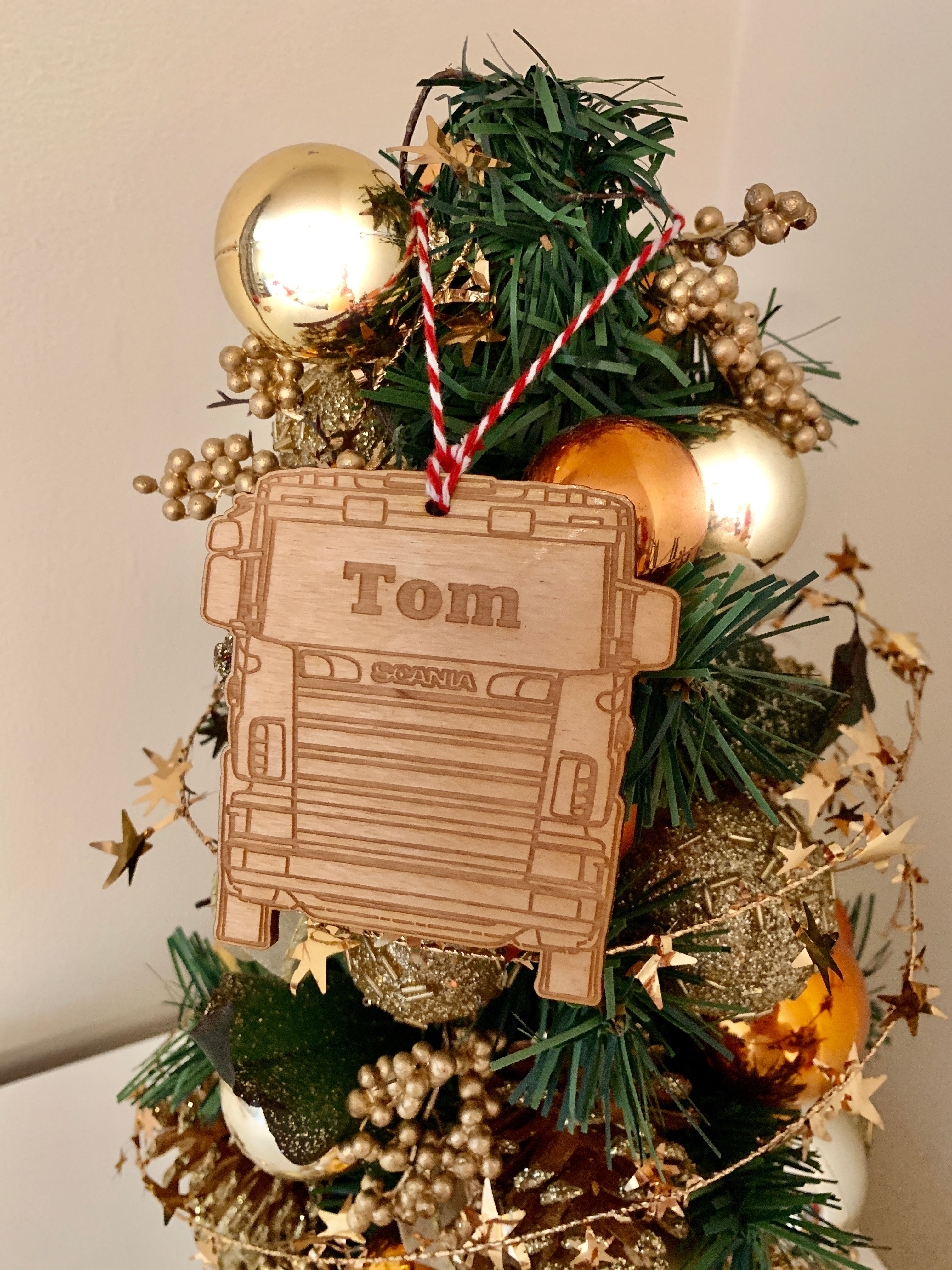 Personalised Truck Theme Christmas Decoration Bauble - 3 Different Styles