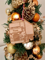 Load image into Gallery viewer, Personalised Truck Theme Christmas Decoration Bauble - 3 Different Styles
