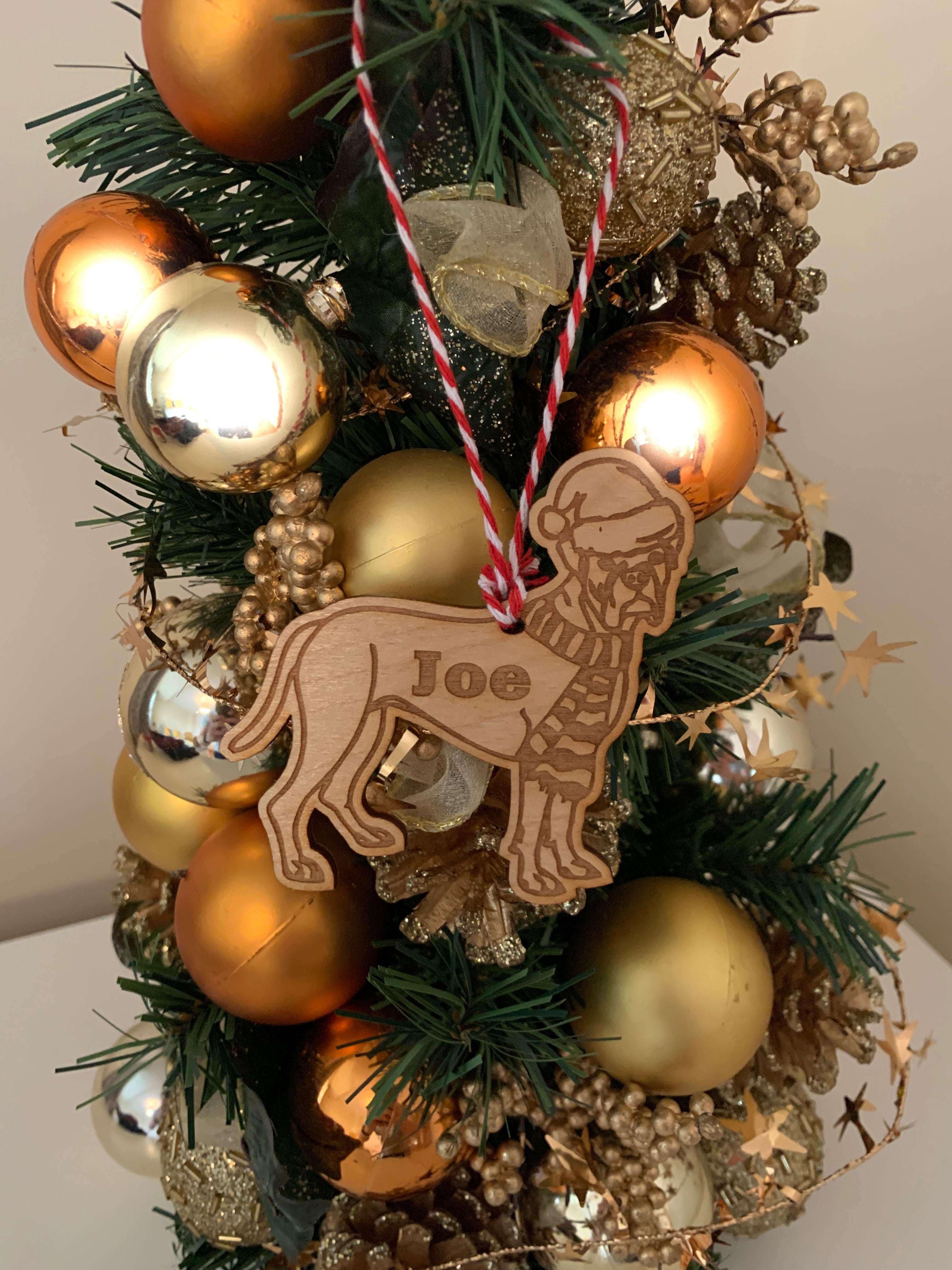 Boxer - Personalised Dog Christmas Tree Decoration Bauble