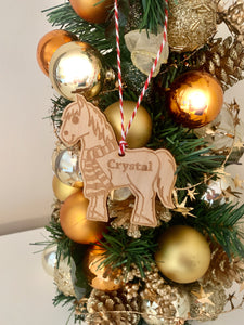Personalised Pony Christmas Tree Decoration Bauble