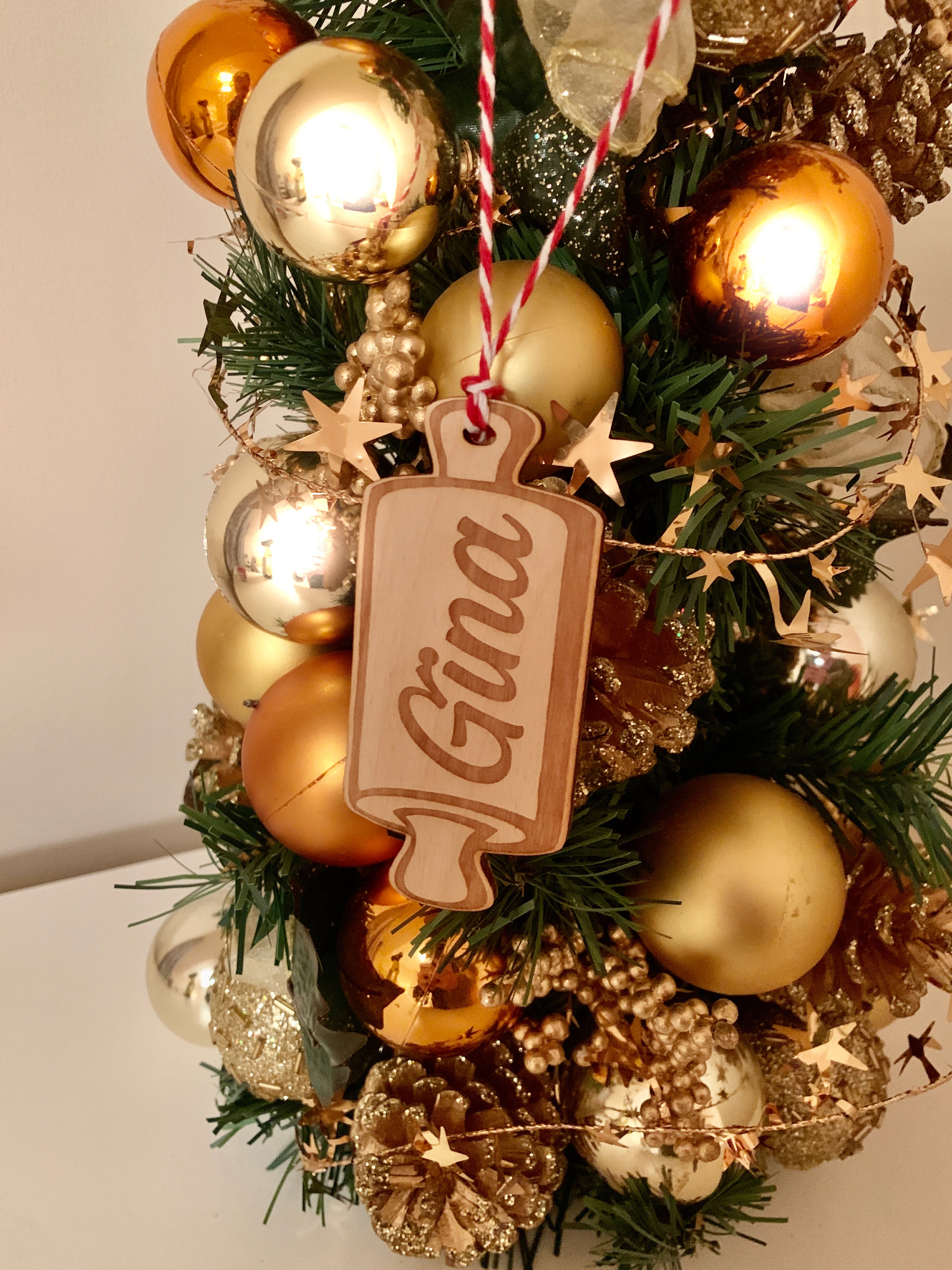 Personalised Baker Chef Christmas Tree Decoration Bauble
