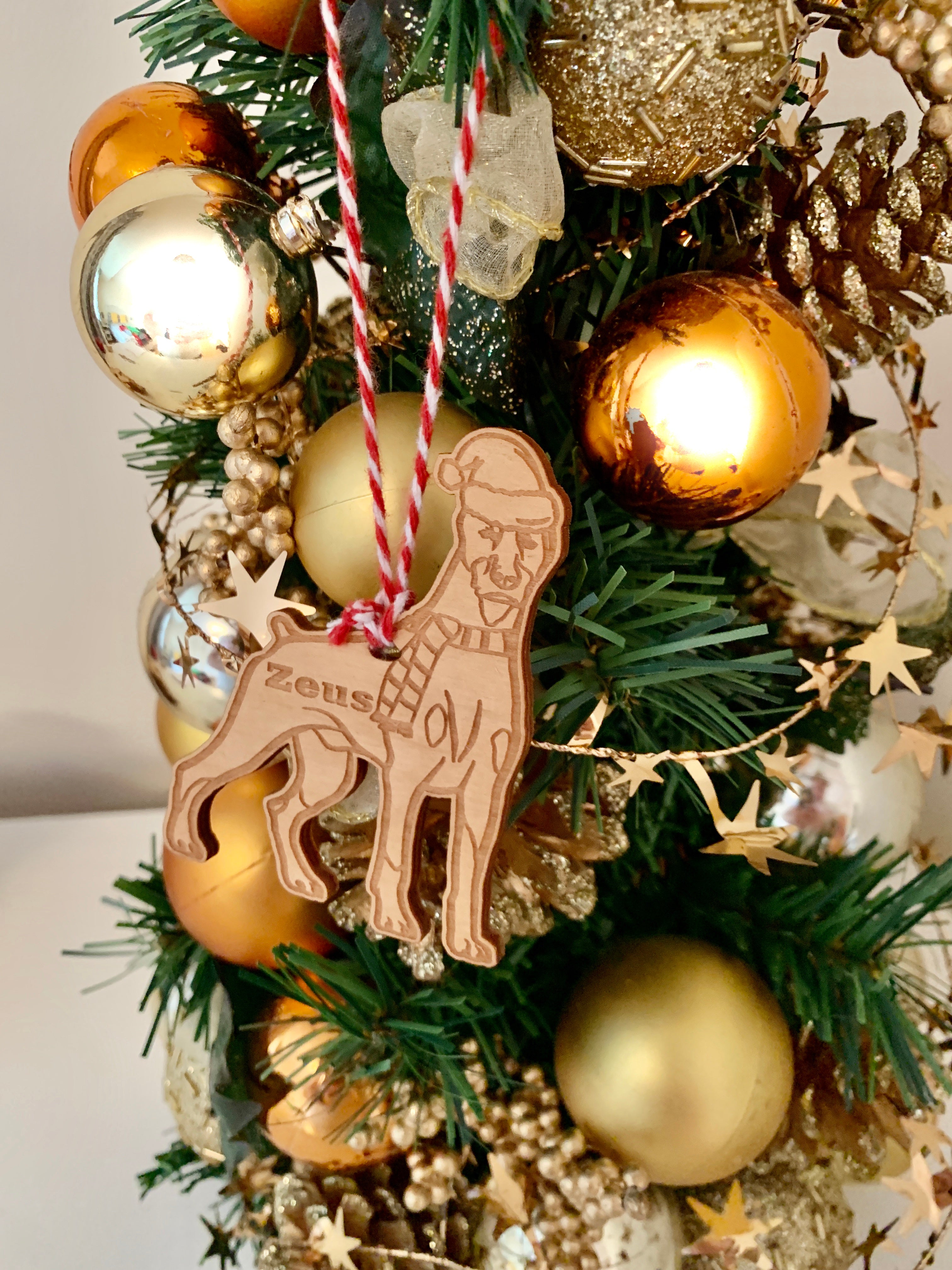 Doberman - Personalised Dog Christmas Tree Decoration Bauble