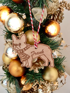 French Bulldog - Personalised Dog Christmas Tree Decoration Bauble