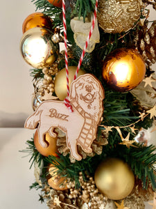 Golden Retriever - Personalised Dog Christmas Tree Decoration Bauble