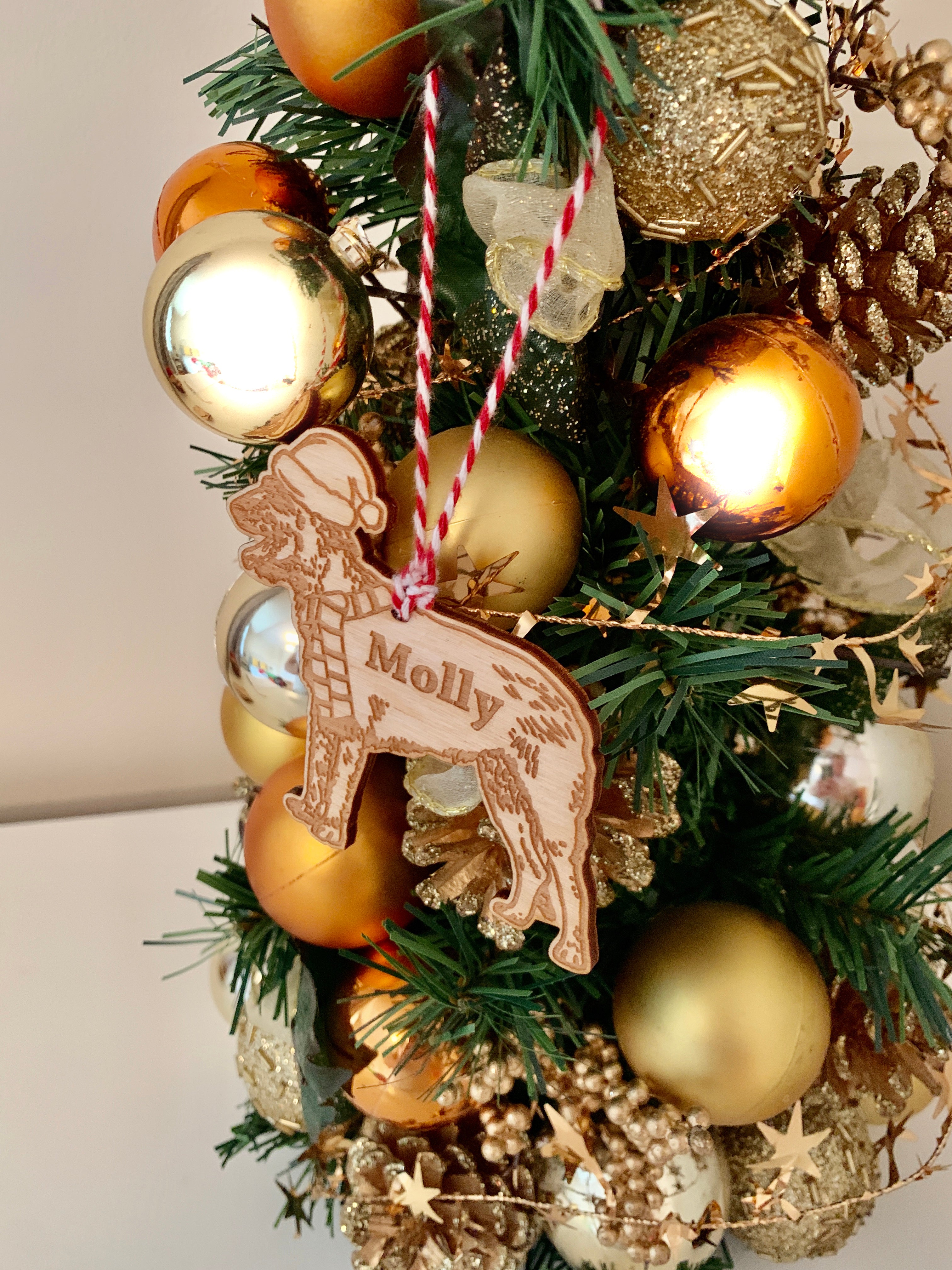 Irish Wolfhound - Personalised Dog Christmas Tree Decoration Bauble