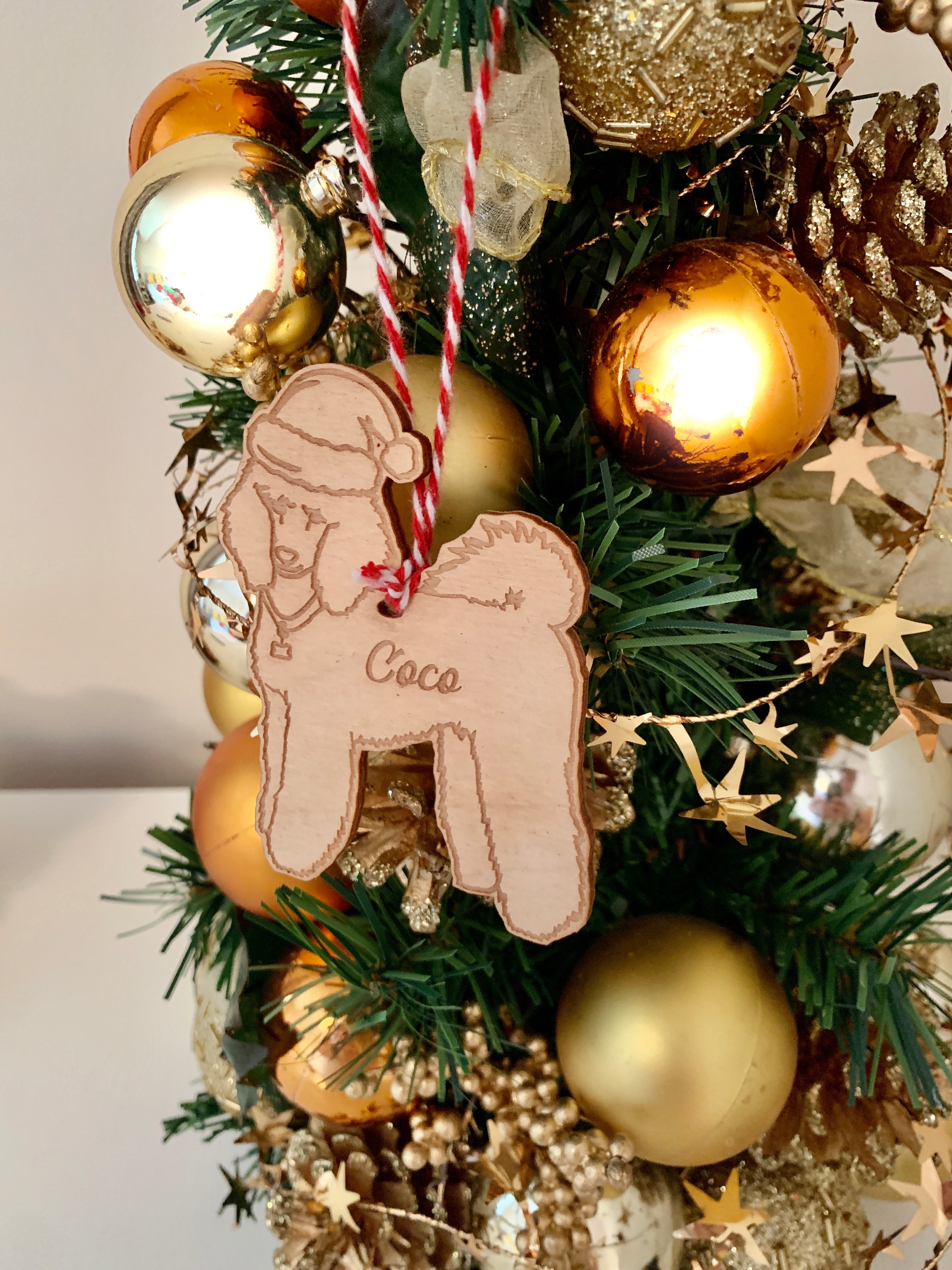 Poodle - Personalised Dog Christmas Tree Decoration Bauble